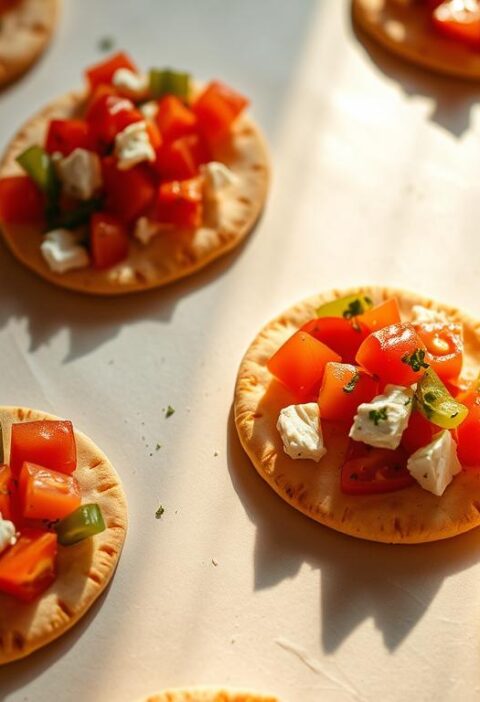 21. Mini pita pizzas with fresh veggies
